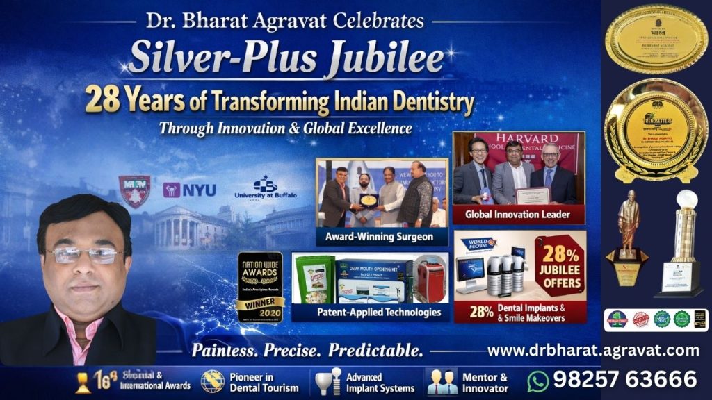 Best Dental Implant Surgeon Ahmedabad Dr. Bharat Agravat Celebrates “Silver-Plus Jubilee” Gujarat, India
